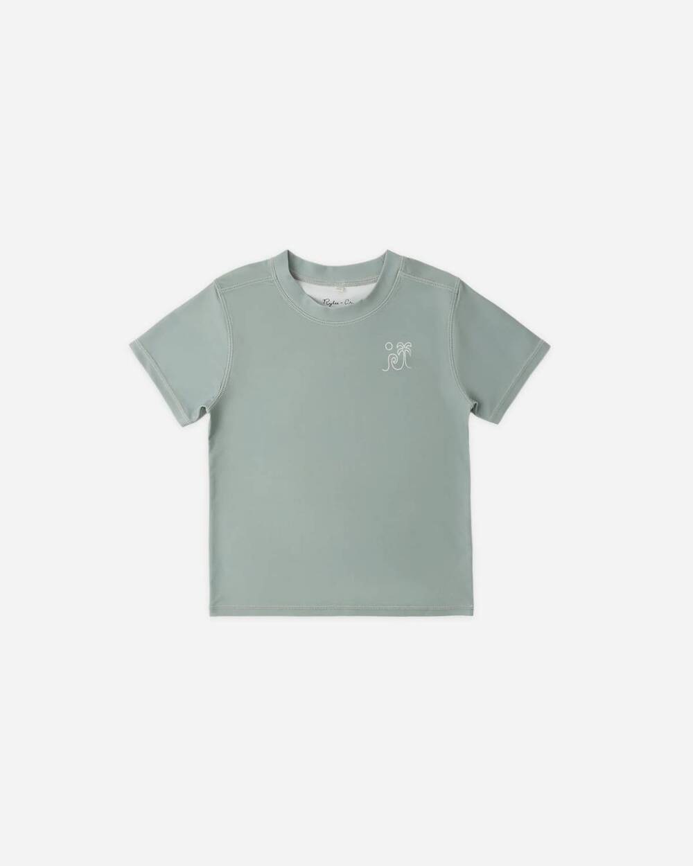 NEW RYLEE + CRU kids' surf town boardshort and rash guard set in green/ cream